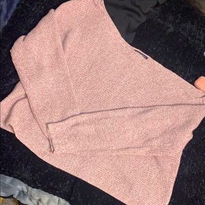 Heather pink off the shoulder sweater